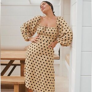 Faithfull The Brand Massima Midi Dress Emelda Polka Dot Print